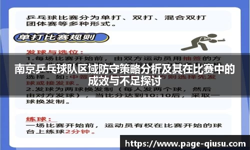 南京乒乓球队区域防守策略分析及其在比赛中的成效与不足探讨